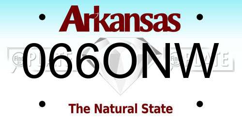 066ONW Arkansas License Plate