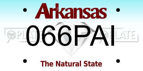 066PAI Arkansas License Plate