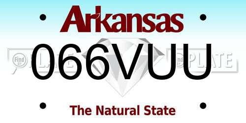066VUU Arkansas License Plate
