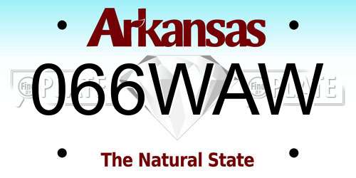 066WAW Arkansas License Plate