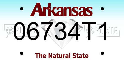 06734T1 Arkansas License Plate