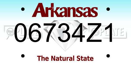 06734Z1 Arkansas License Plate