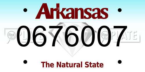 0676007 Arkansas License Plate
