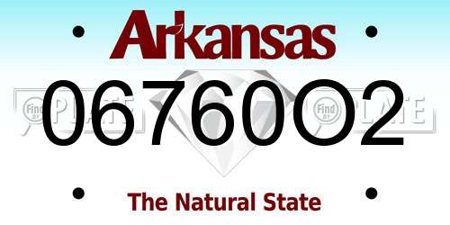 06760O2 Arkansas License Plate