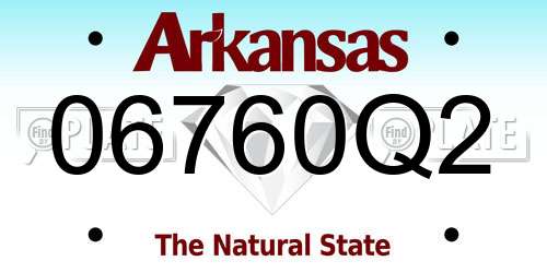 06760Q2 Arkansas License Plate