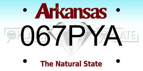 067PYA Arkansas License Plate