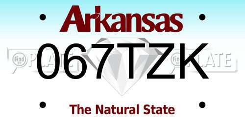 067TZK Arkansas License Plate