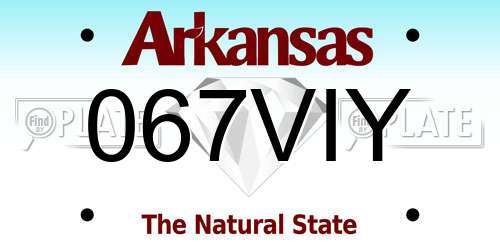 067VIY Arkansas License Plate