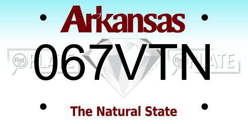 067VTN Arkansas License Plate