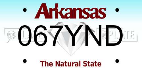 067YND Arkansas License Plate
