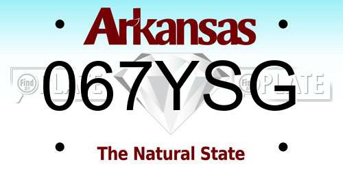 067YSG Arkansas License Plate