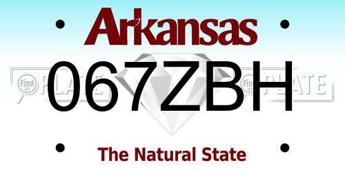 067ZBH Arkansas License Plate