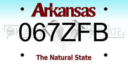 067ZFB Arkansas License Plate