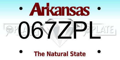 067ZPL Arkansas License Plate