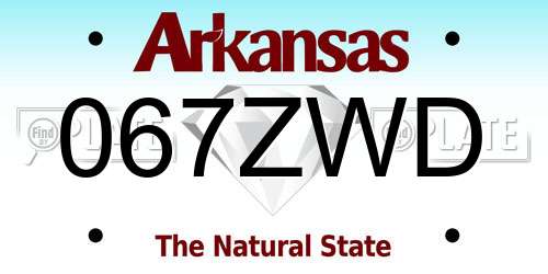 067ZWD Arkansas License Plate