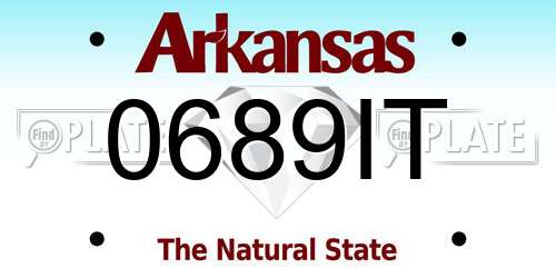 0689IT Arkansas License Plate