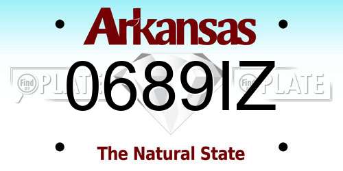 0689IZ Arkansas License Plate
