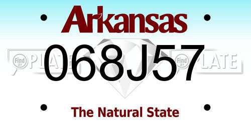 068J57 Arkansas License Plate