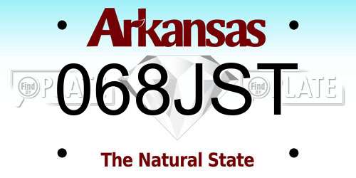 068JST Arkansas License Plate