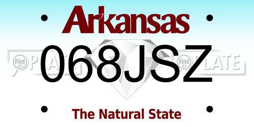 068JSZ Arkansas License Plate