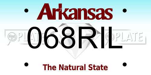 068RIL Arkansas License Plate