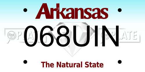 068UIN Arkansas License Plate