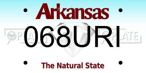 068URI Arkansas License Plate