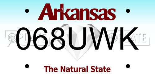 068UWK Arkansas License Plate