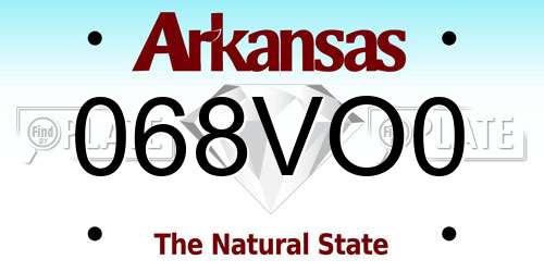 068VO0 Arkansas License Plate