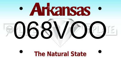 068VOO Arkansas License Plate