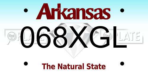 068XGL Arkansas License Plate