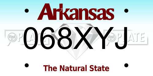 068XYJ Arkansas License Plate