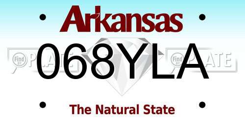068YLA Arkansas License Plate