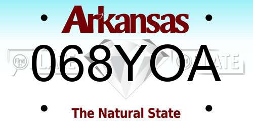 068YOA Arkansas License Plate