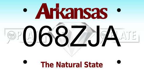 068ZJA Arkansas License Plate