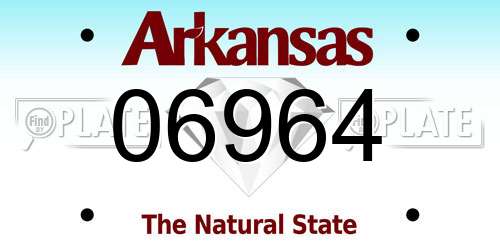 06964 Arkansas License Plate