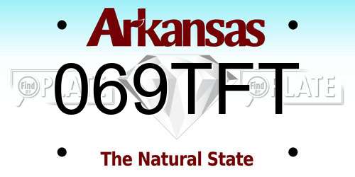 069TFT Arkansas License Plate