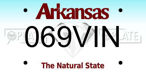 069VIN Arkansas License Plate