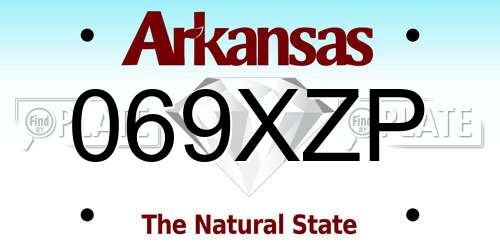 069XZP Arkansas License Plate