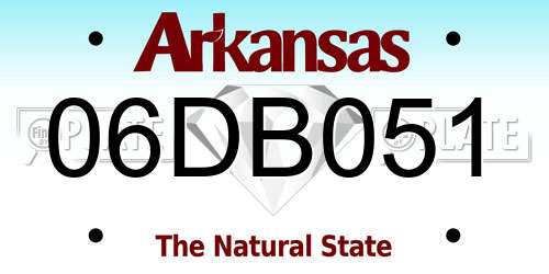 06DB051 Arkansas License Plate
