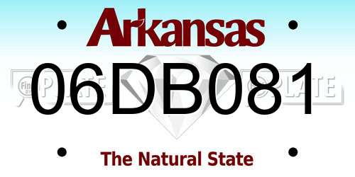 06DB081 Arkansas License Plate