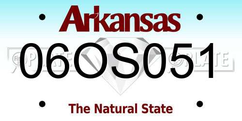 06OS051 Arkansas License Plate