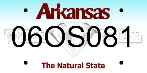 06OS081 Arkansas License Plate