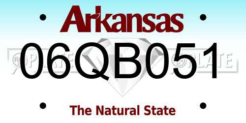 06QB051 Arkansas License Plate