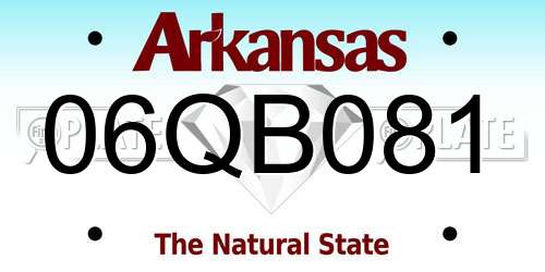 06QB081 Arkansas License Plate