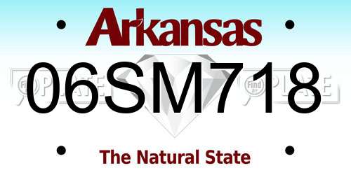 06SM718 Arkansas License Plate