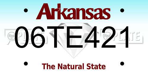 06TE421 Arkansas License Plate