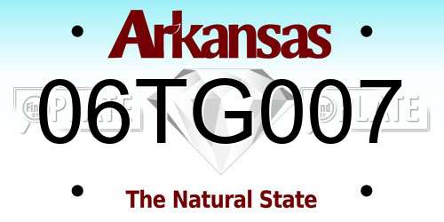 06TG007 Arkansas License Plate