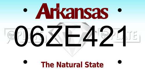 06ZE421 Arkansas License Plate