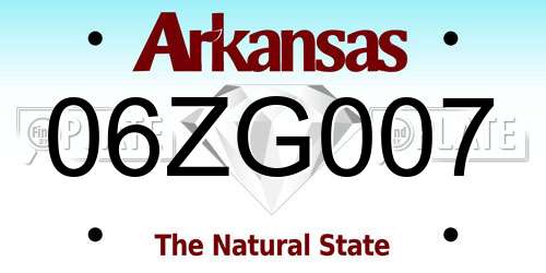 06ZG007 Arkansas License Plate
